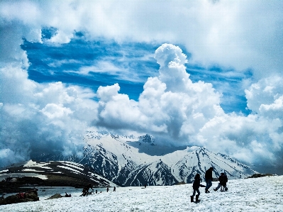 Berg schnee winter wolke Foto