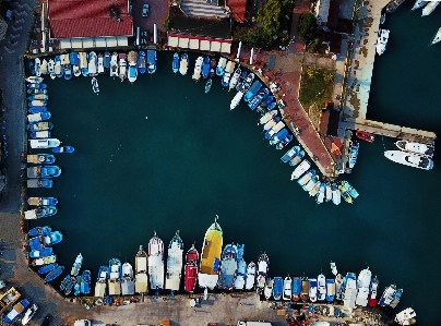 Yacht harbour aerial view world Photo