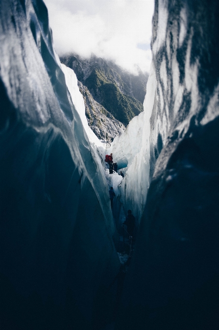 Mountain range ice reflection