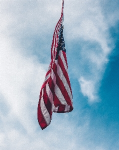 Wind flag of the united states Photo