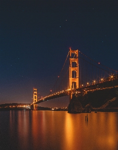 Light bridge night dawn Photo