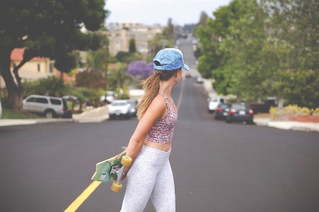 Skateboard jogging longboard race Photo