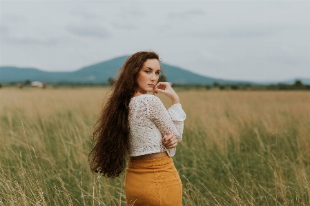 Grass girl woman field Photo