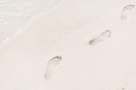 Hand sand white footprint Photo