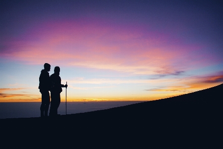 Sea horizon silhouette mountain Photo