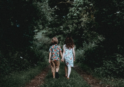 Forest walking people girl Photo