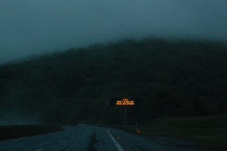 Snow fog road mist Photo