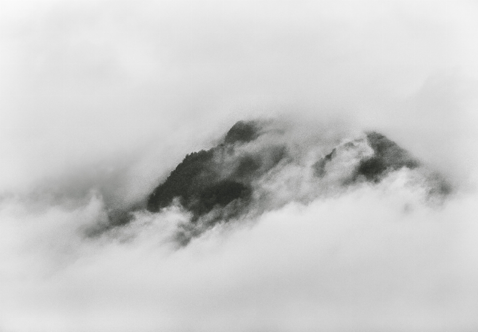 山 雪 クラウド 黒と白
