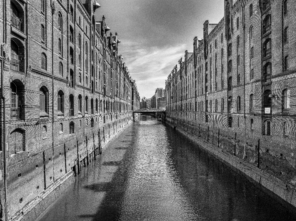 Black and white architecture street building