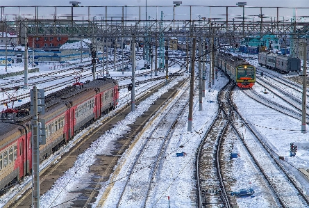 Snow winter track railway Photo