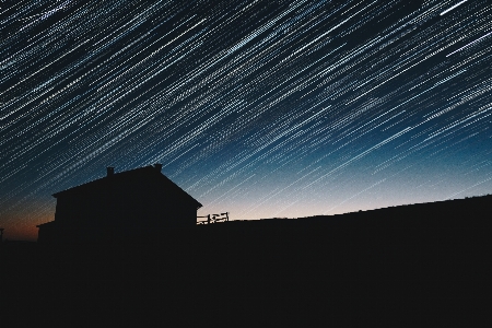 Foto Cakrawala lampu langit malam