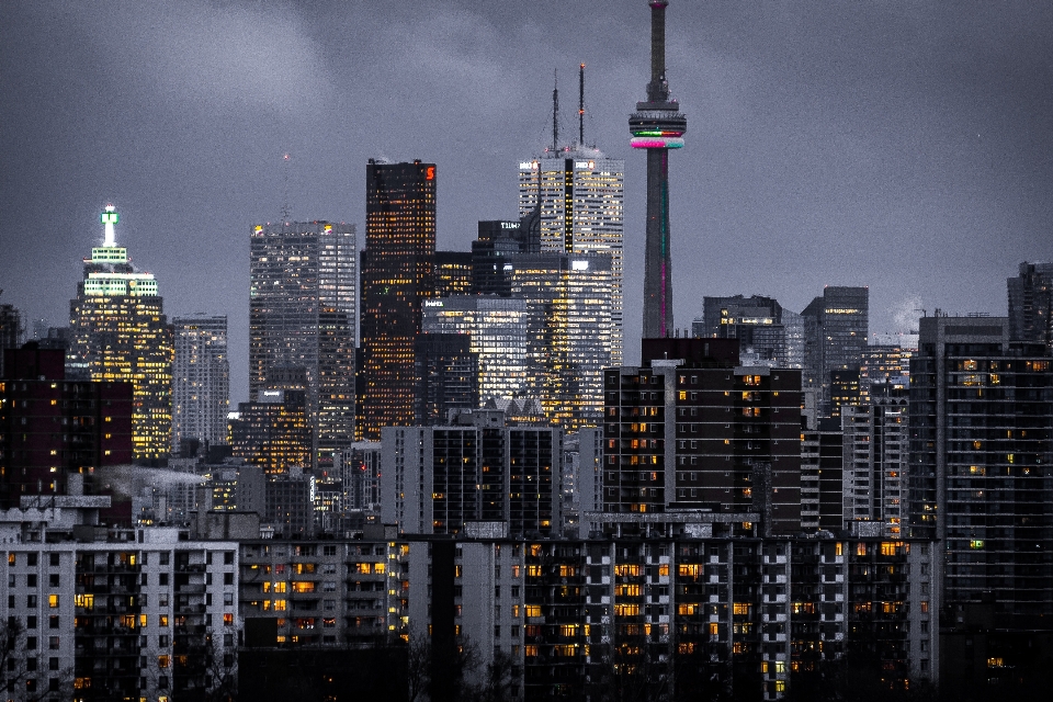 Horizont nacht stadt wolkenkratzer