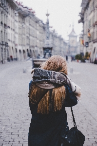 Snow winter woman hair Photo