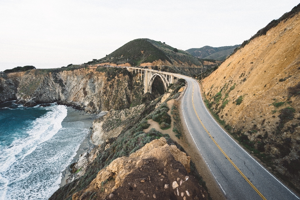 Sea coast mountain road