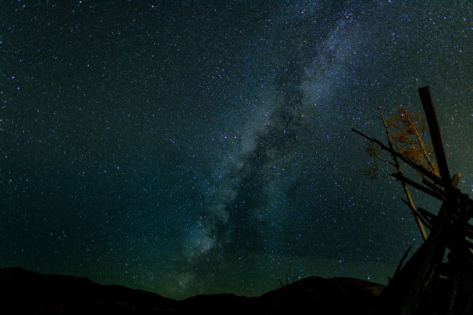 Cielo notte stella via lattea
