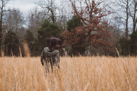 Grass person bird woman Photo