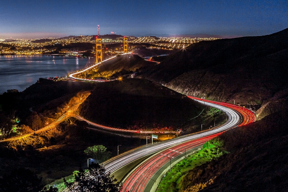 Landscape road night highway