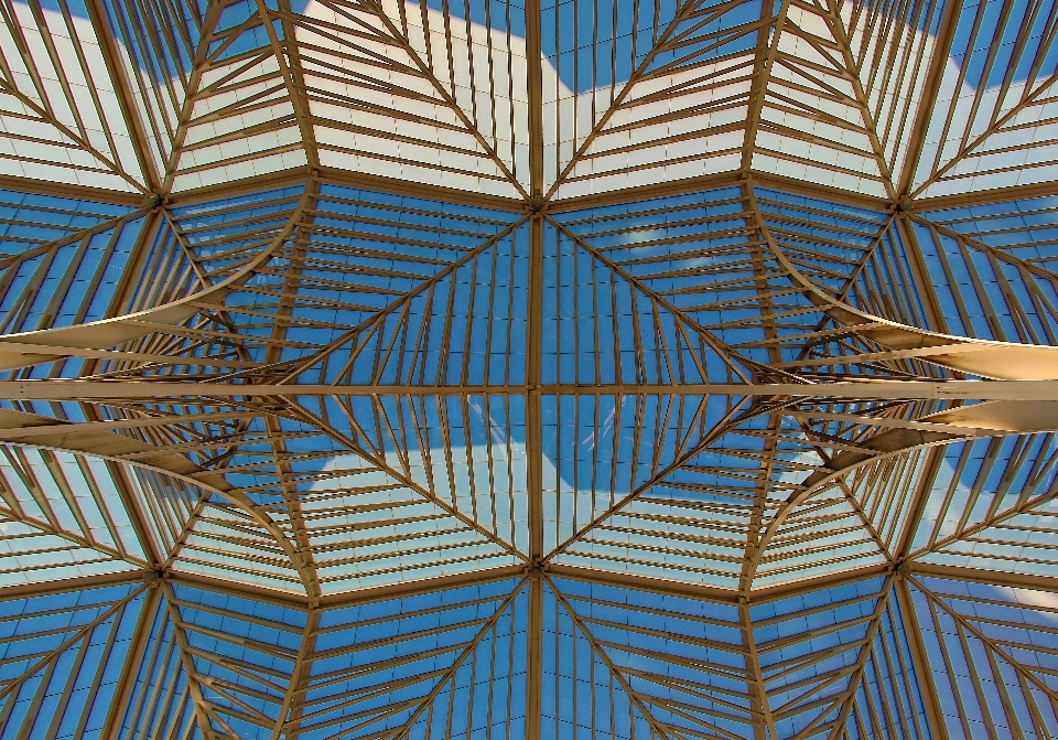 Glass skyscraper ceiling pattern