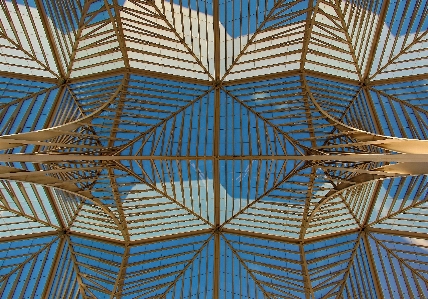 Glass skyscraper ceiling pattern Photo