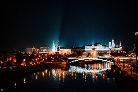 Light bridge skyline night Photo