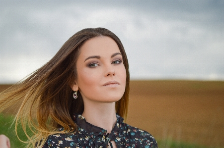 Grass girl photography portrait Photo