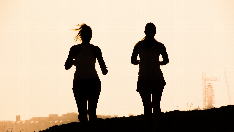 Silhouette sky girl morning