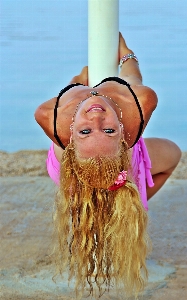 Beach water sand girl Photo