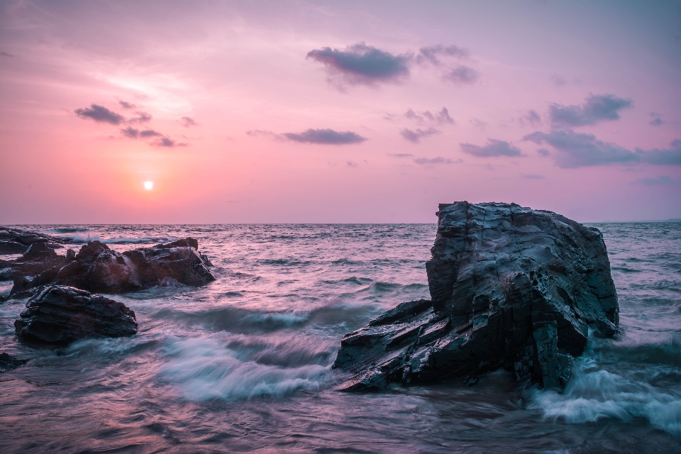 Meer küste wasser rock