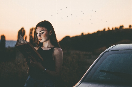 Sky girl car photography Photo