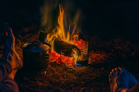 Night evening flame fire Photo