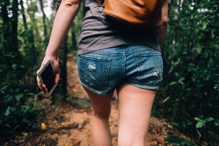 Tree grass girl trunk Photo