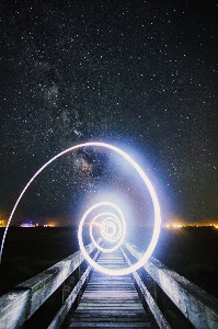 Foto Acqua leggero cielo notte