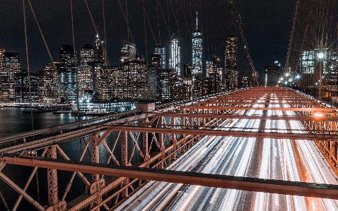 Bridge skyline night building Photo