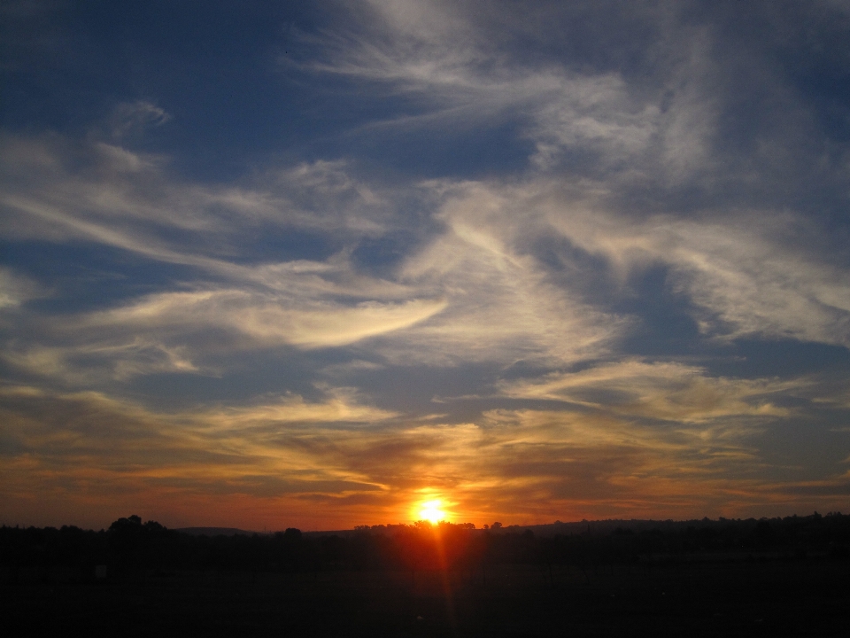 Landscape horizon glowing cloud