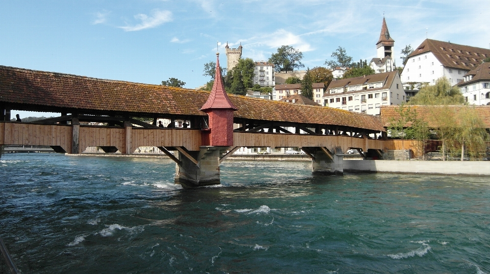 Water bridge river blue