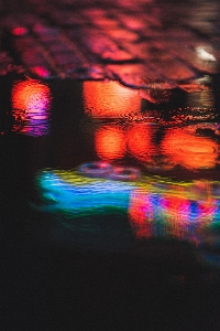 Water light night reflection Photo