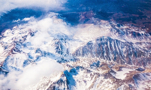 山 冬 クラウド 空 写真