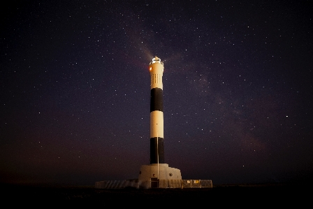 灯台 空 夜 星 写真