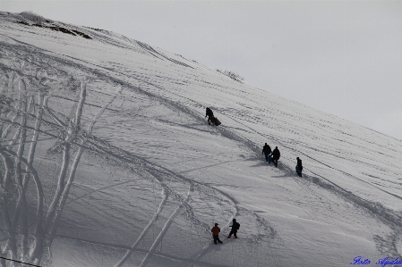 景观 山 雪 冬天 照片