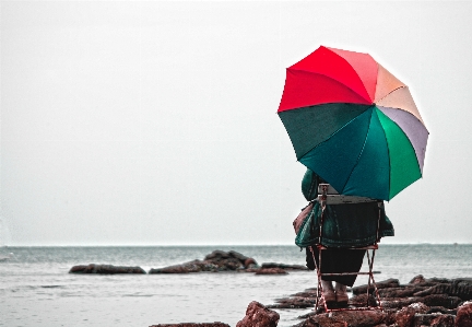 自然 傘 海 休暇 写真