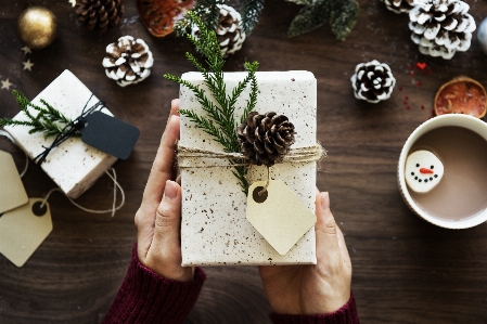 Photo Cadeau fête noël décorer