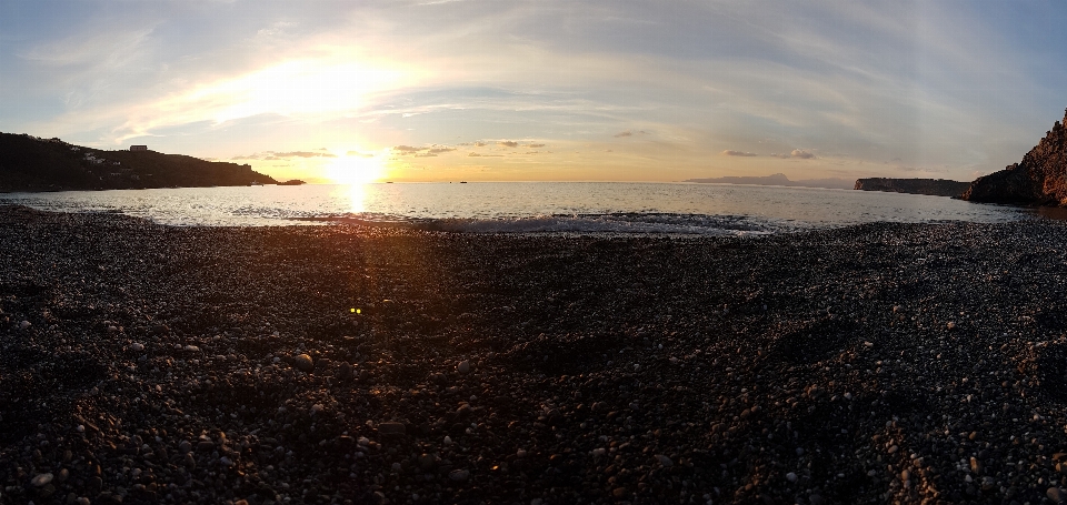 Atardecer mar cielo horizonte