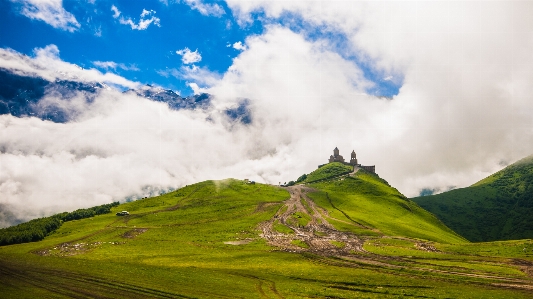 Castle clouds countryside daylight Photo