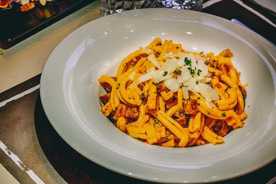 Pasta plate close up food