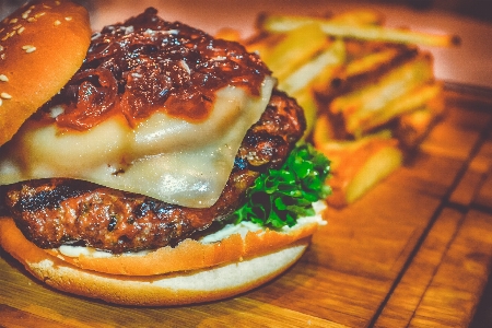 Beef bread bun burger Photo