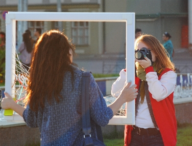 Photo frame red girl fun Photo