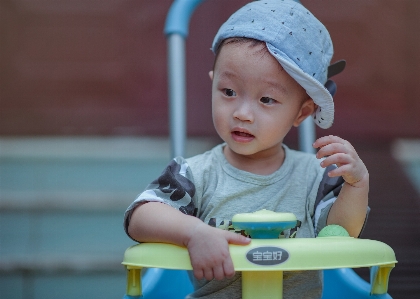 Adorable asian baby bike Photo