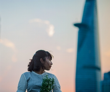 Portrait landscape beautiful flowers Photo