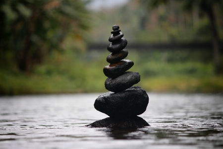 Pebbles balanced water balance Photo