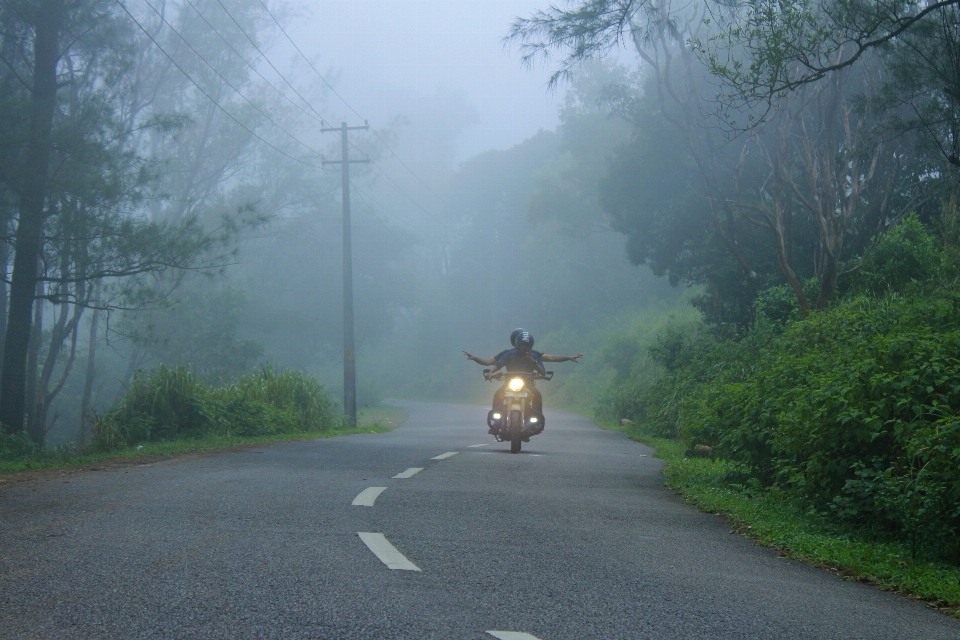 Misty way riders road mist